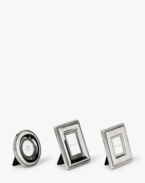 Silver Bead Mini Frames (Set of 3)